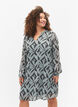 Long-sleeved dress with V-neck, Graphic Leaf, Model image number 0