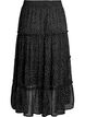 Long A-line chiffon skirt with polka dots, Black, Packshot image number 1