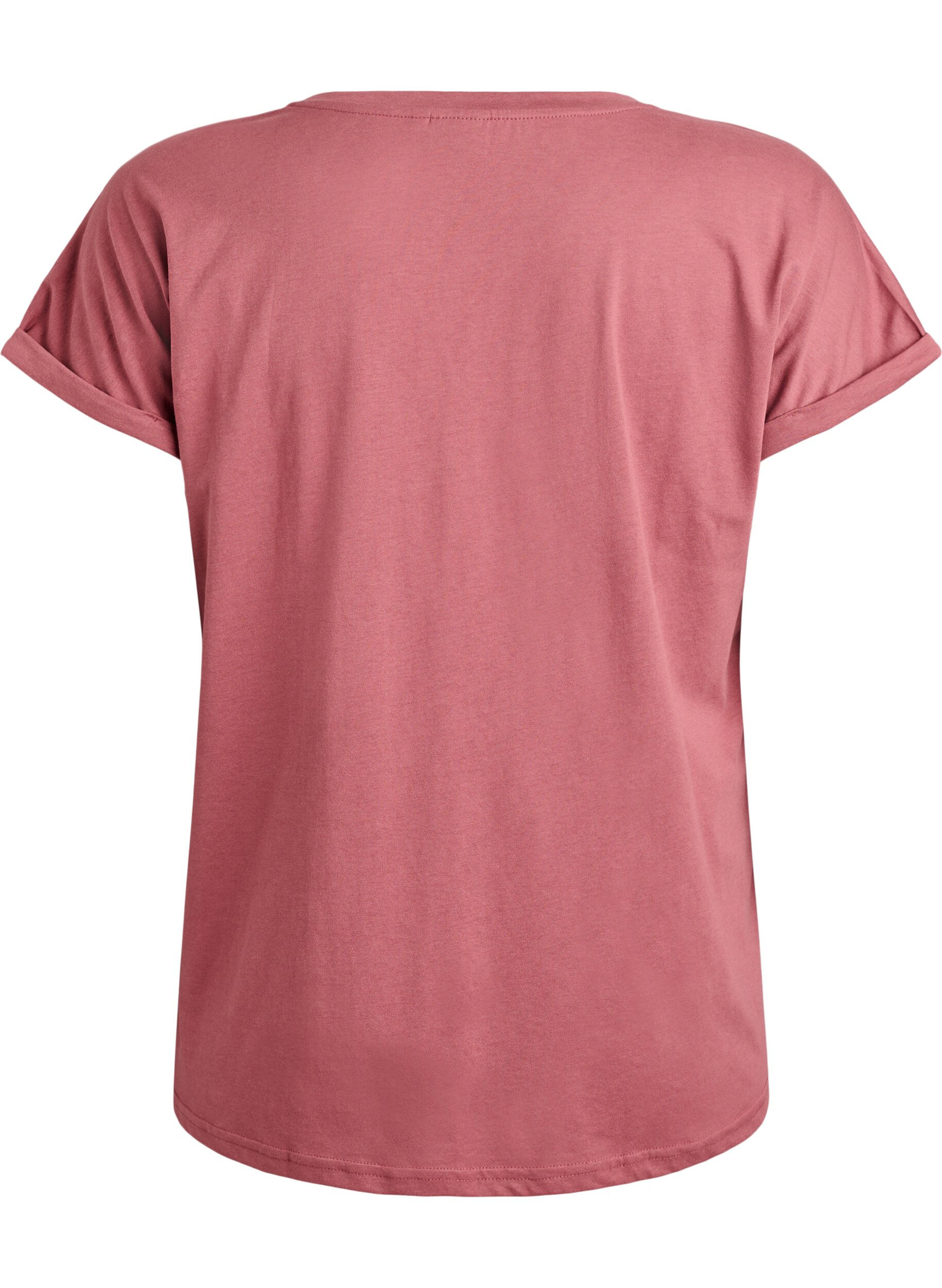 ZizzifashionShort-sleeved t-shirt in a cotton blend, Rose, Packshot image number 1