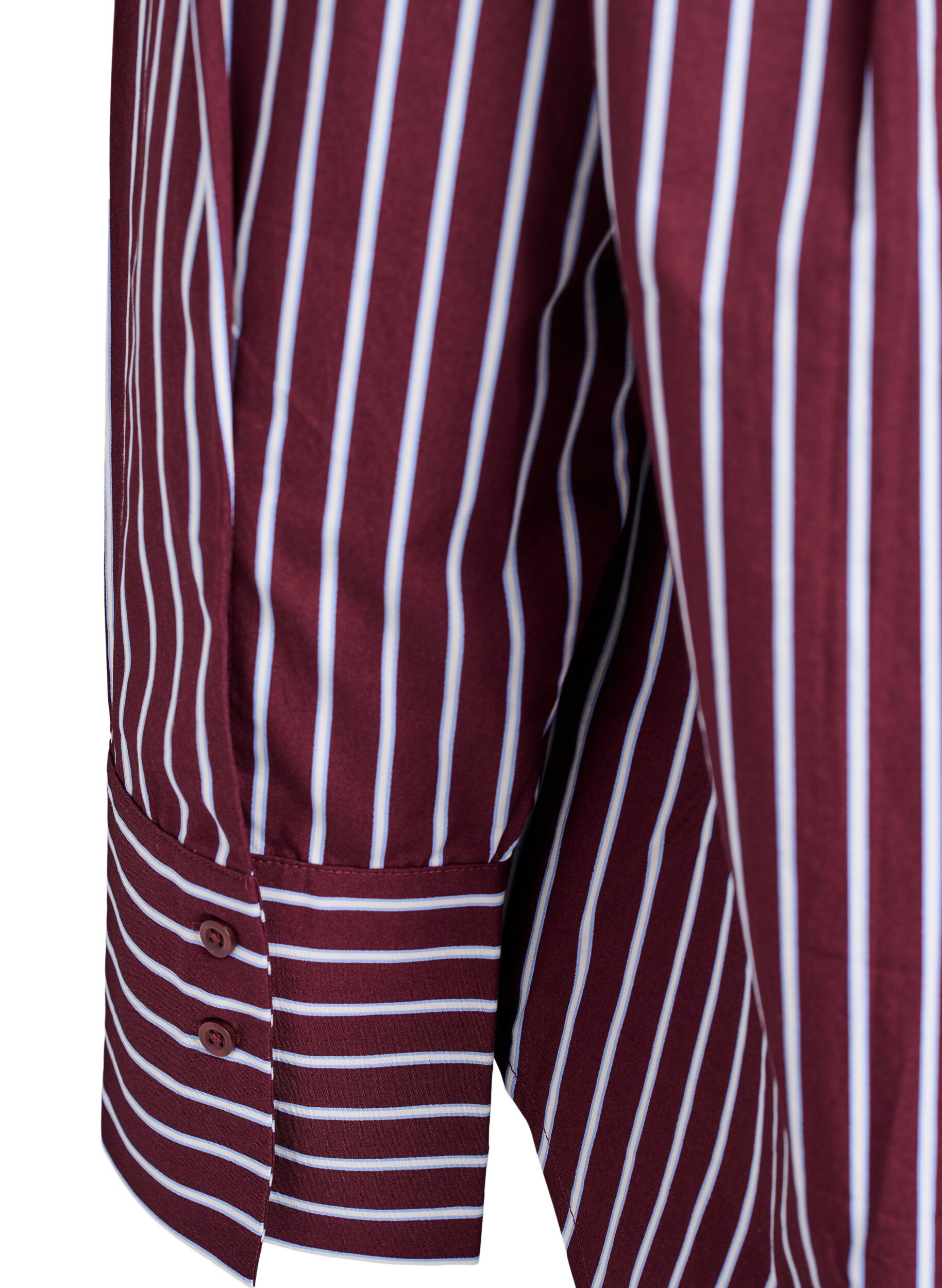 Zizzifashion Loose shirt with stripes and a chest pocket, Dark Bordeaux, Packshot image number 3