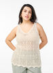Sleeveless knitted top with v-neck, Beige, Model image number 0
