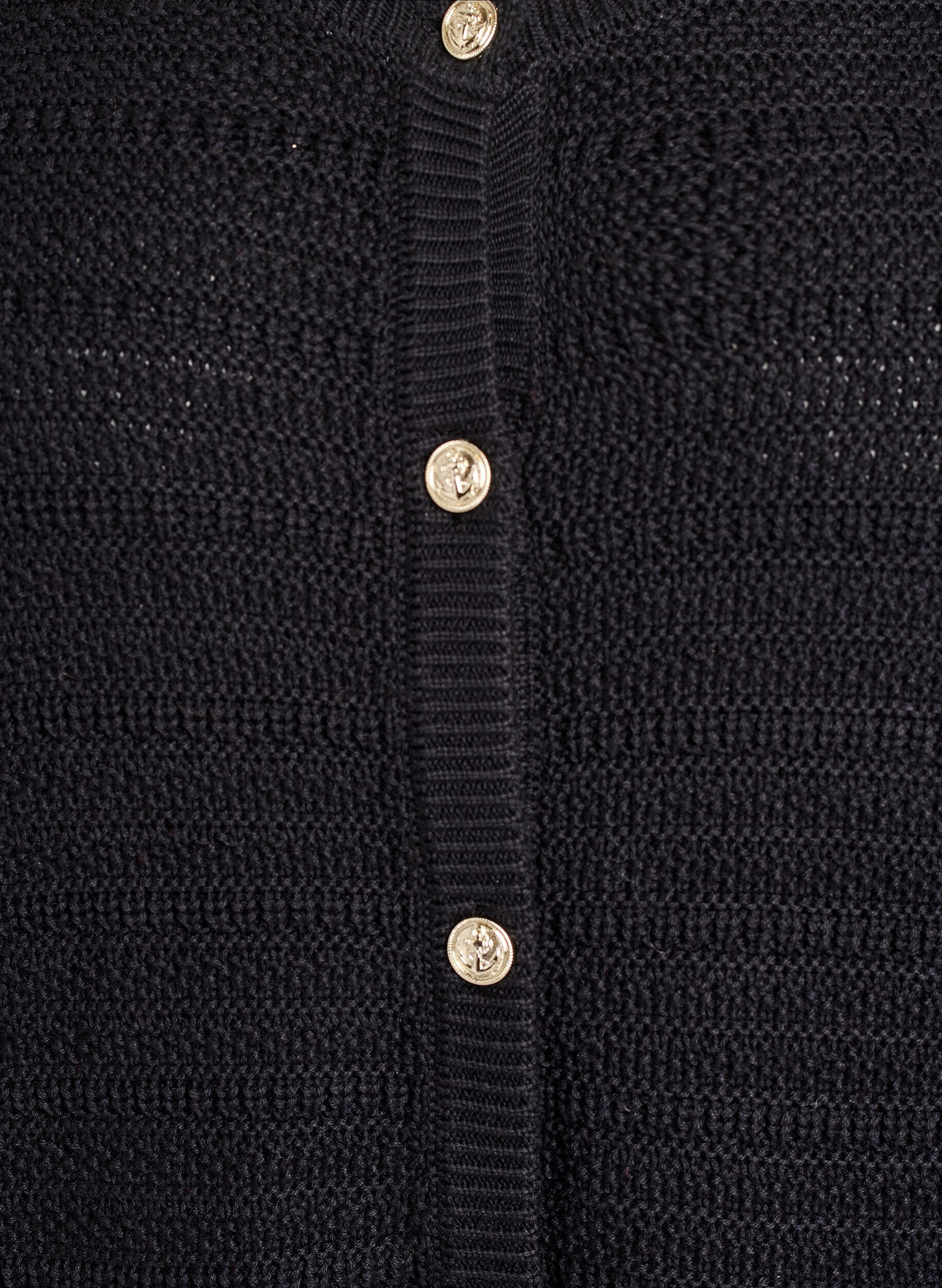 Zizzifashion Cardigan with textured knit and decorative buttons, Black, Packshot image number 2