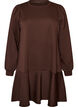 Sweatshirt dress with ruffle layers and A-line shape, Brown, Packshot image number 0