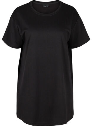 Sweater tunic with short sleeves, Black, Packshot image number 0