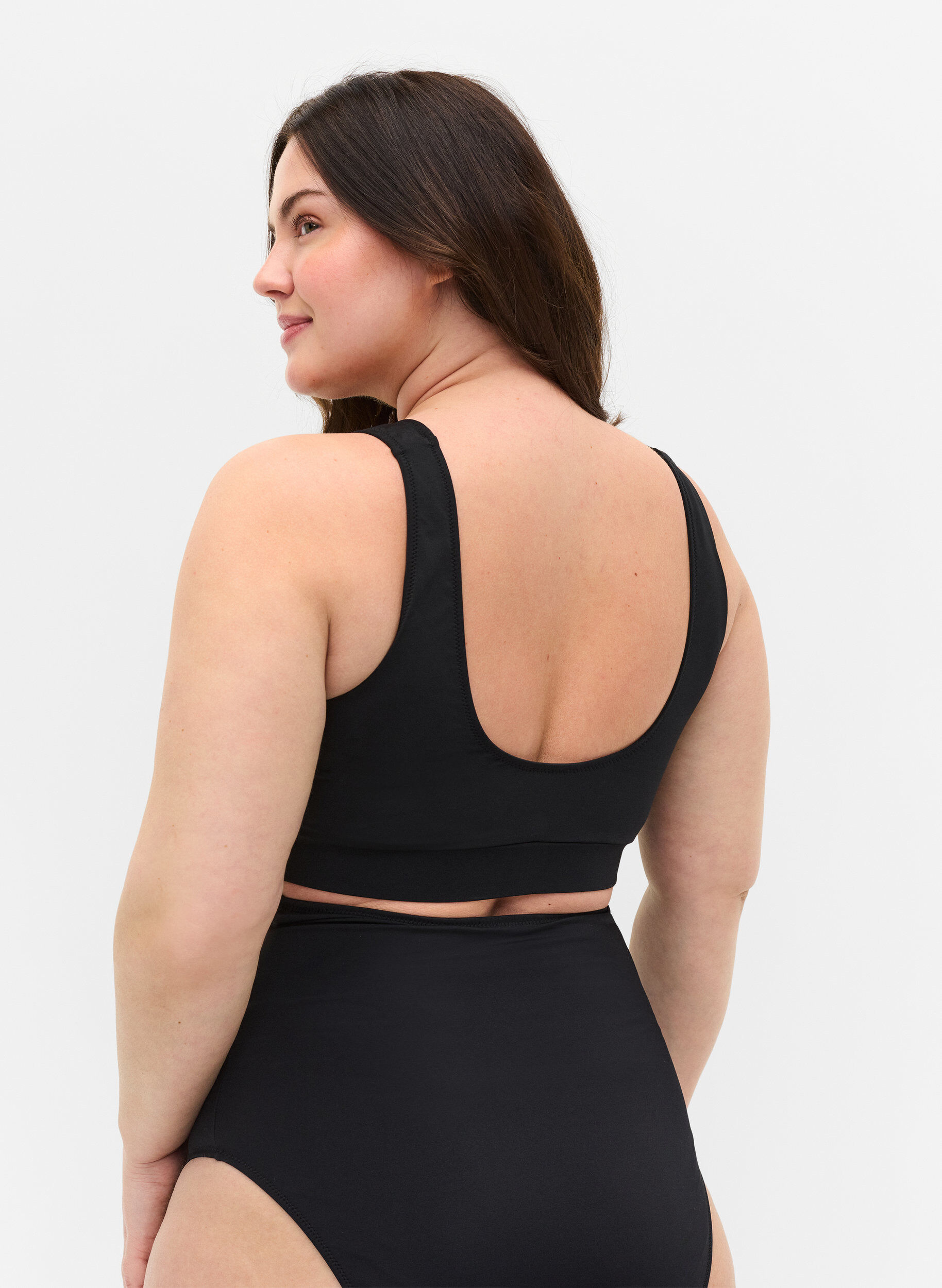 Zizzifashion Bikini top with a round neckline, Black, Model image number 1