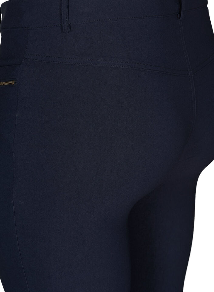 Close-fitting capri trousers in viscose blend, Blue, Packshot image number 3