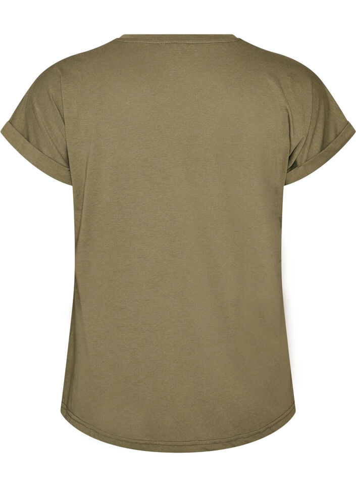 T-shirt with decorative front print, Green, Packshot image number 1