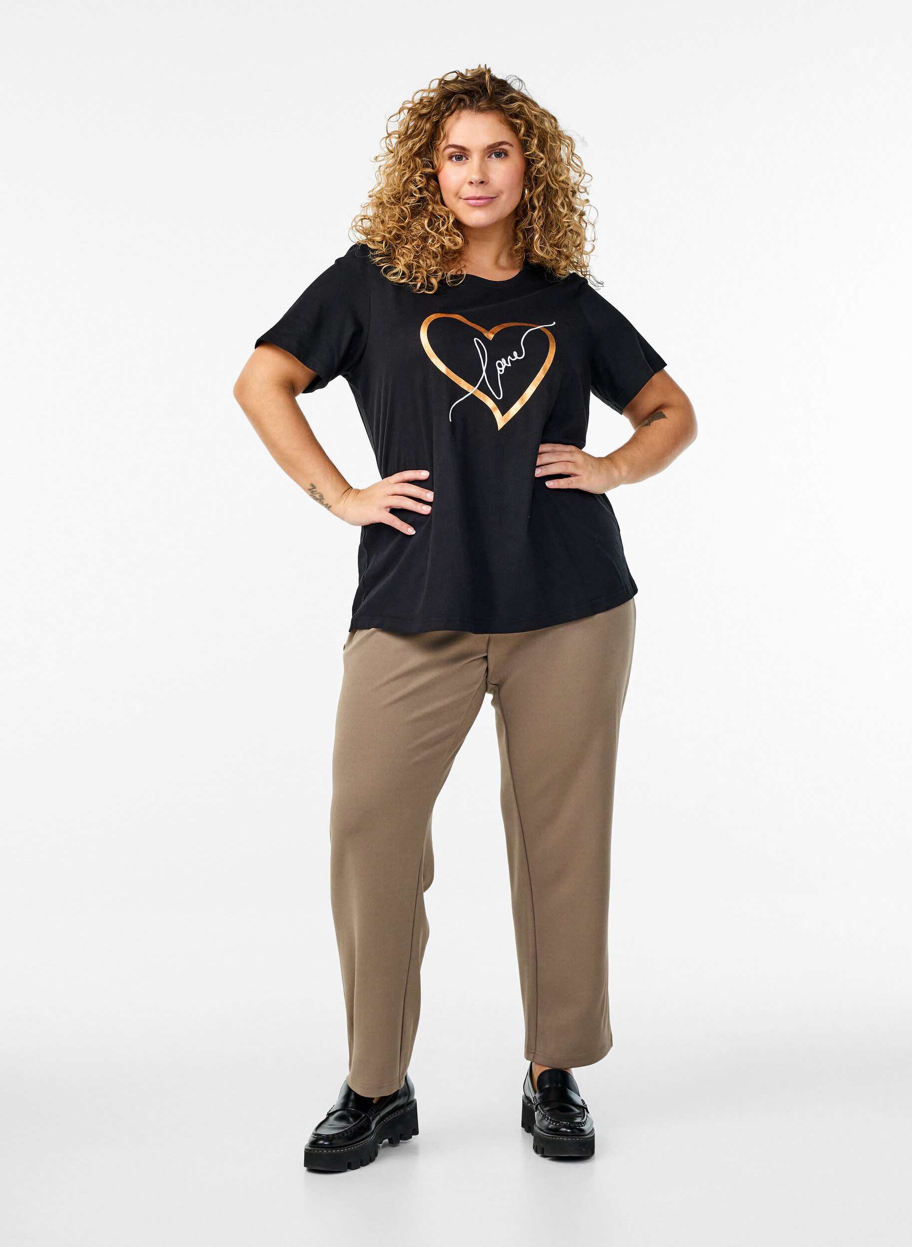 Zizzifashion FLASH - T-shirt with motif, Black, Model image number 1