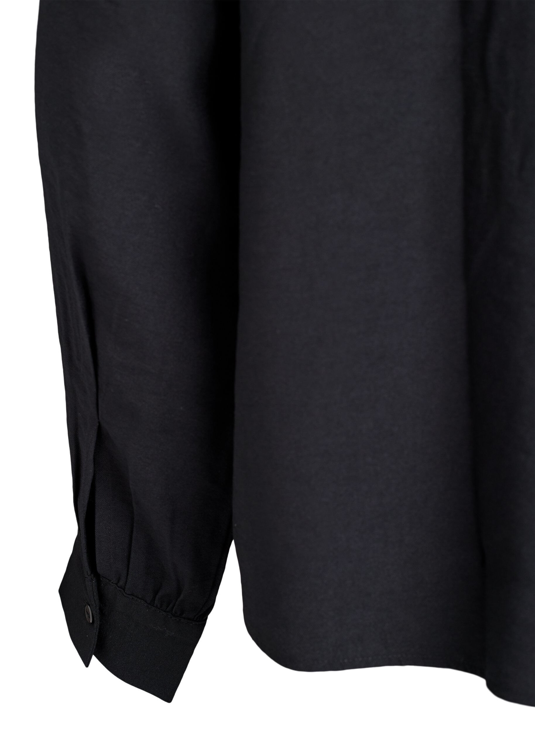 Zizzifashion Shirt blouse with button detail at the back, Black, Packshot image number 3