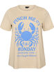 Cotton T-shirt with print, Beige, Packshot image number 0