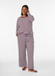 Striped pyjama bottoms with a high waist and wide legs, Red, Model image number 0