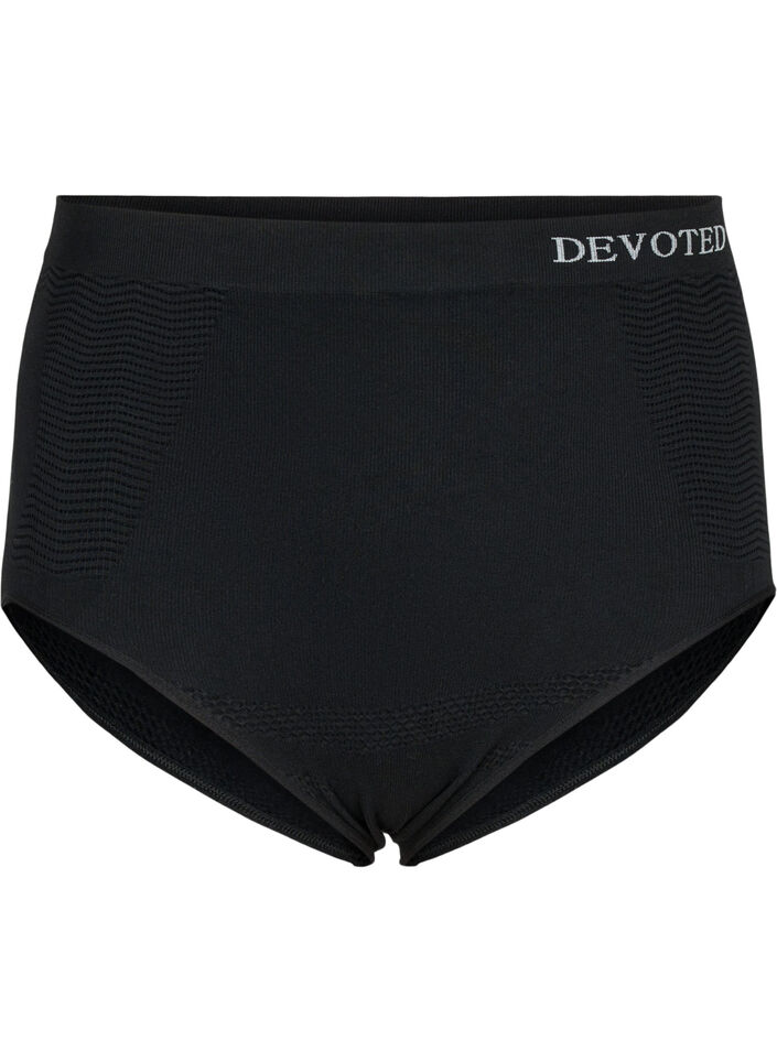 Seamless knickers with high waist, Black, Packshot image number 0