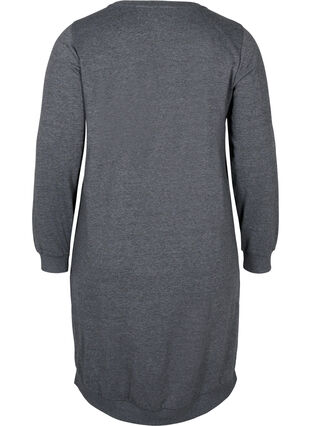 Marled sweatshirt dress with pockets, Black, Packshot image number 1