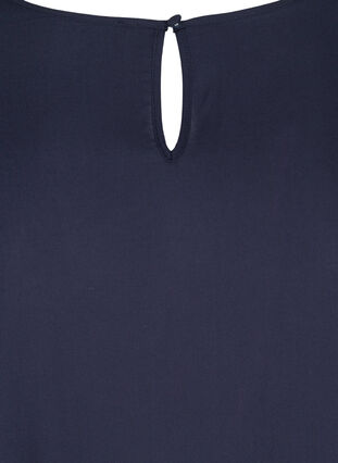 Long-sleeved viscose blouse with a round neck, Night Sky, Packshot image number 2