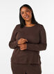 Organic cotton pyjama top with eyelet embroidery, Brown, Model image number 0