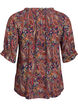 Viscose blouse with paisley print and elbow length sleeves, Blue, Packshot image number 1