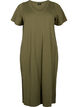 Short sleeve cotton dress with slit, Ivy Green, Packshot image number 0