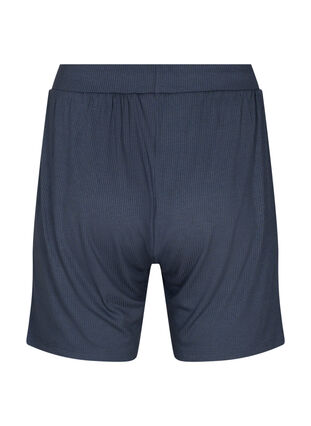 Loose-fitting viscose shorts with ribbing, Umbre Blue, Packshot image number 1