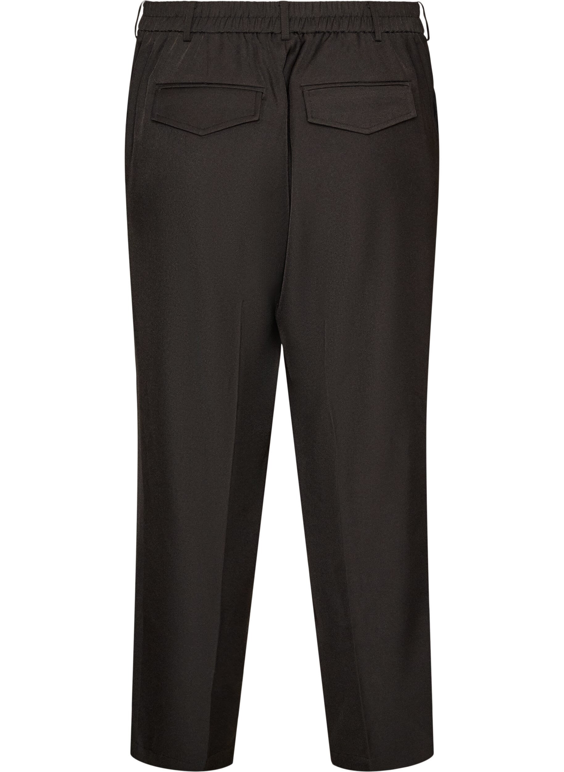 ZizzifashionHigh-waisted tailored trousers with straight legs, Black, Packshot image number 1