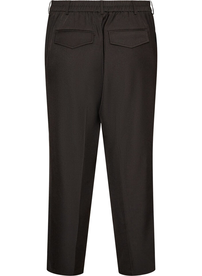 High-waisted tailored trousers with straight legs, Black, Packshot image number 1