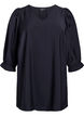 Tunic with 3/4 sleeves and a V-neck, Black, Packshot image number 0