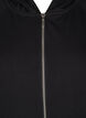 Sweat cardigan with a hood and pockets, Black, Packshot image number 2