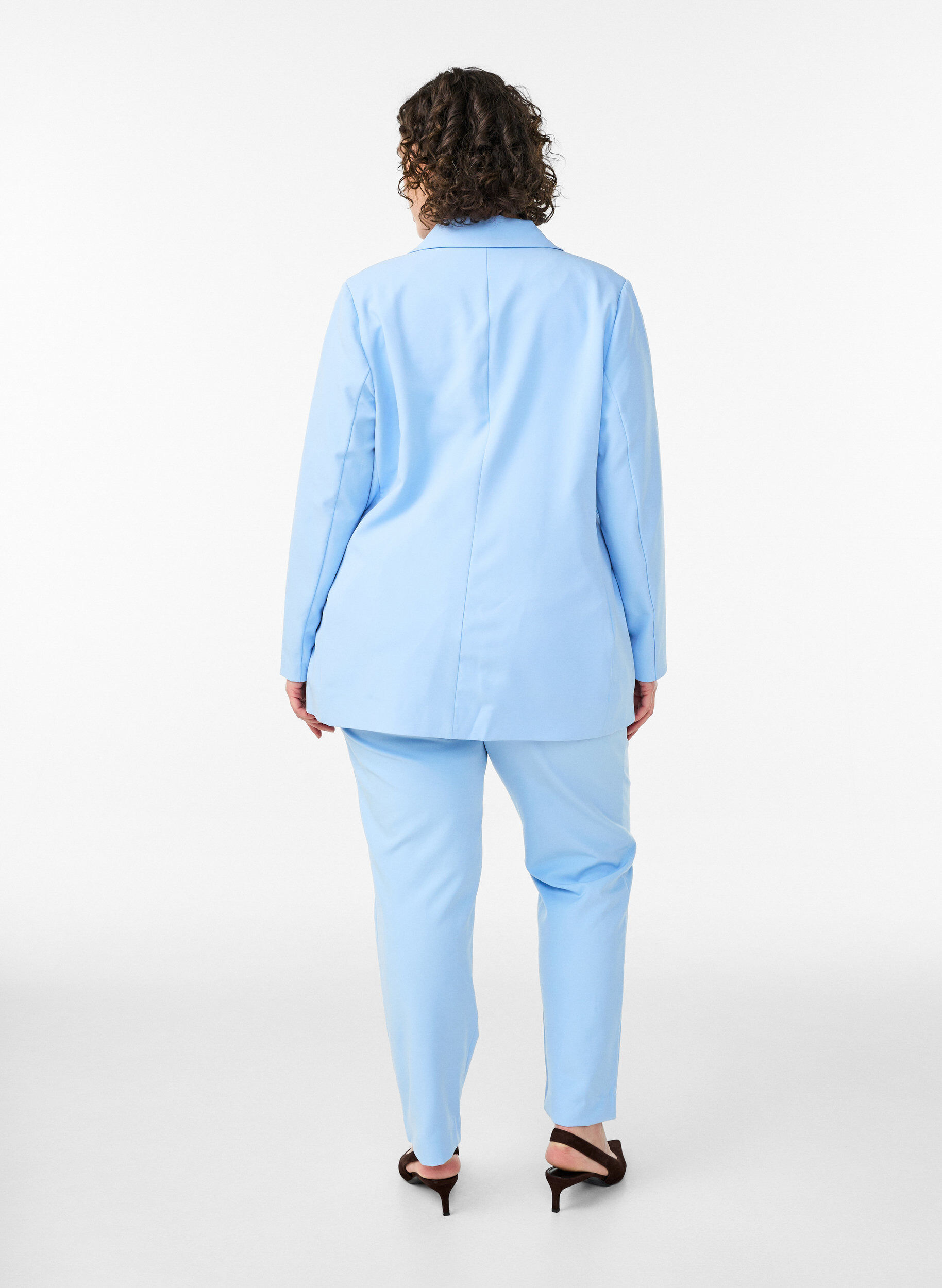 Zizzifashion Trousers with pockets and straight legs, Light Blue, Model image number 1