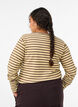 Striped blouse with long sleeves, Brown, Model image number 2