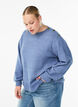 Knit blouse with button detail, Blue, Model image number 0