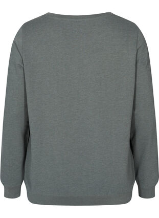 Mottled sweatshirt in a cotton blend, Balsam Green Mel, Packshot image number 1