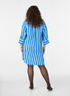 Short dress with collar and chest pocket, Blue, Model image number 2
