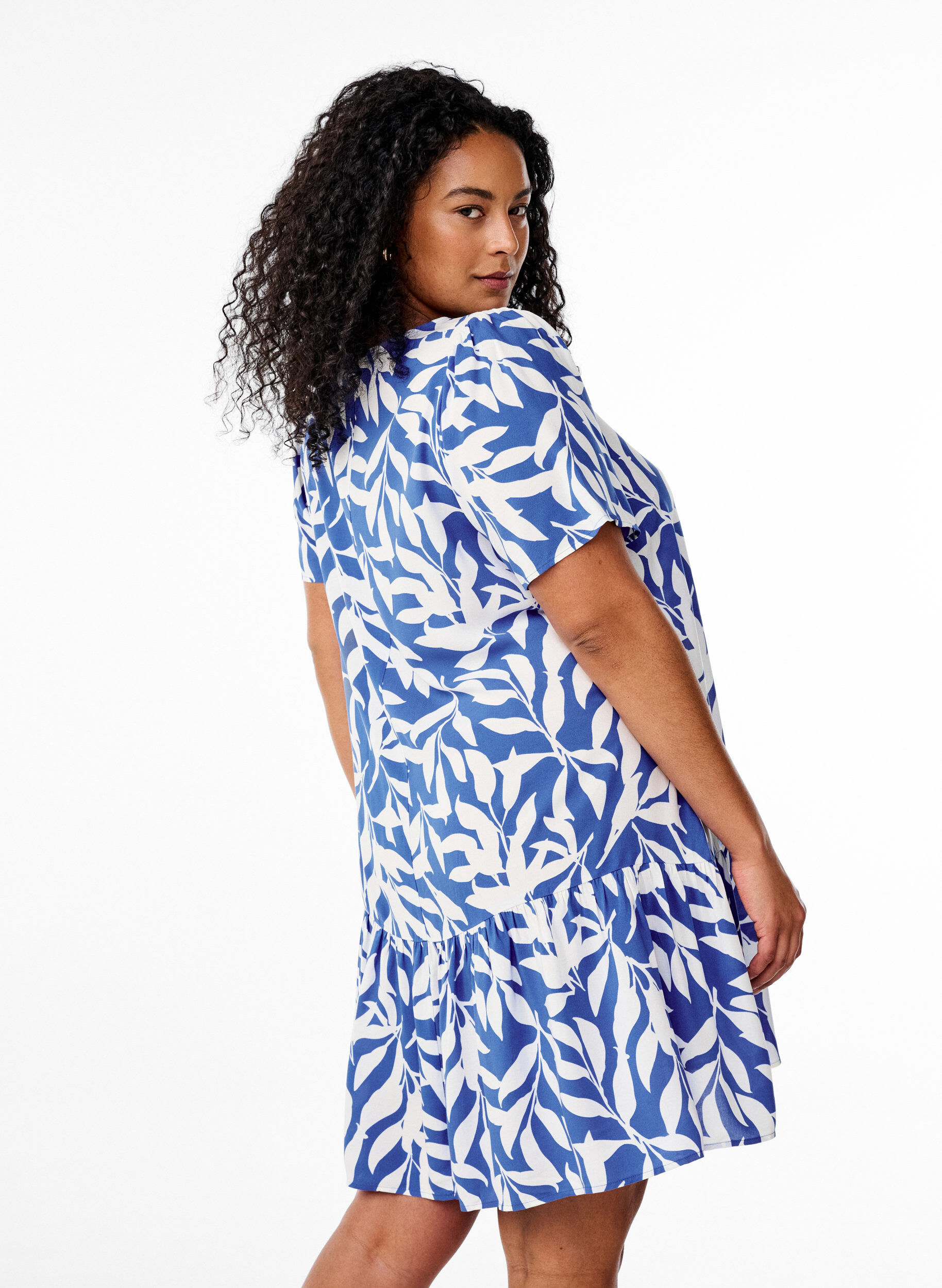 Zizzifashion FLASH - Dress in viscose with cutline, Blue, Model image number 2