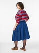 A-line denim skirt with button fastening, Blue, Model image number 1