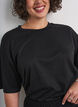 T-shirt with rhinestones and round neck, Black, Model image number 3