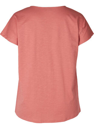 Cotton t-shirt with print details, Canyon Rose LEAF, Packshot image number 1