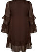 Short dress with sheer ruffle sleeves, Brown, Packshot image number 1