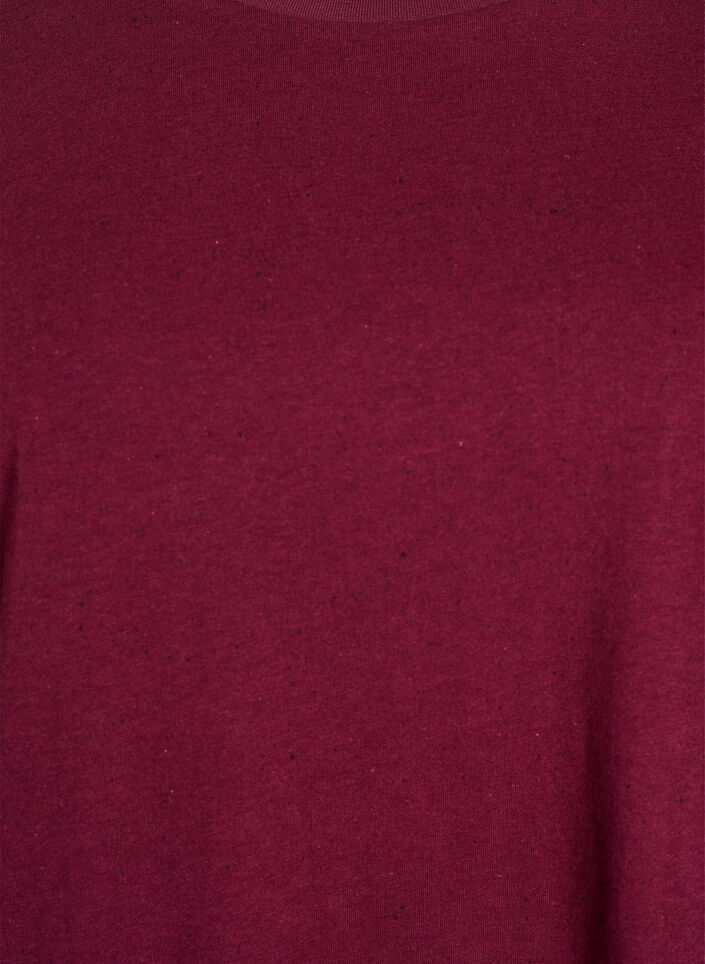 Cotton T-shirt with round neck, Dark Bordeaux, Packshot image number 2