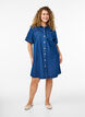 Denim dress with short sleeves and buttons, Blue, Model image number 1