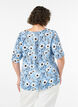 Floral blouse with short sleeves, Blue, Model image number 2
