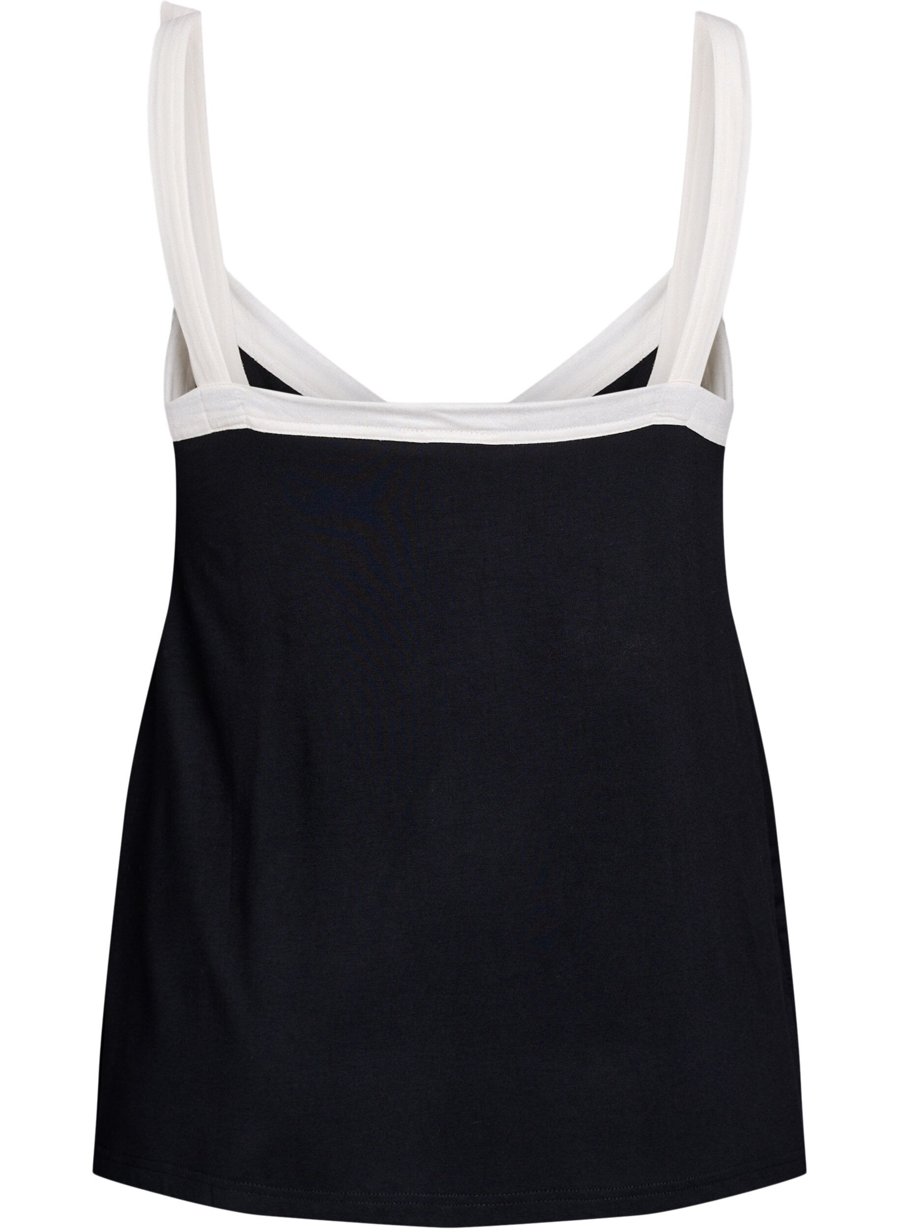 Zizzifashion Night top with straps and V-neckline, Black, Packshot image number 1