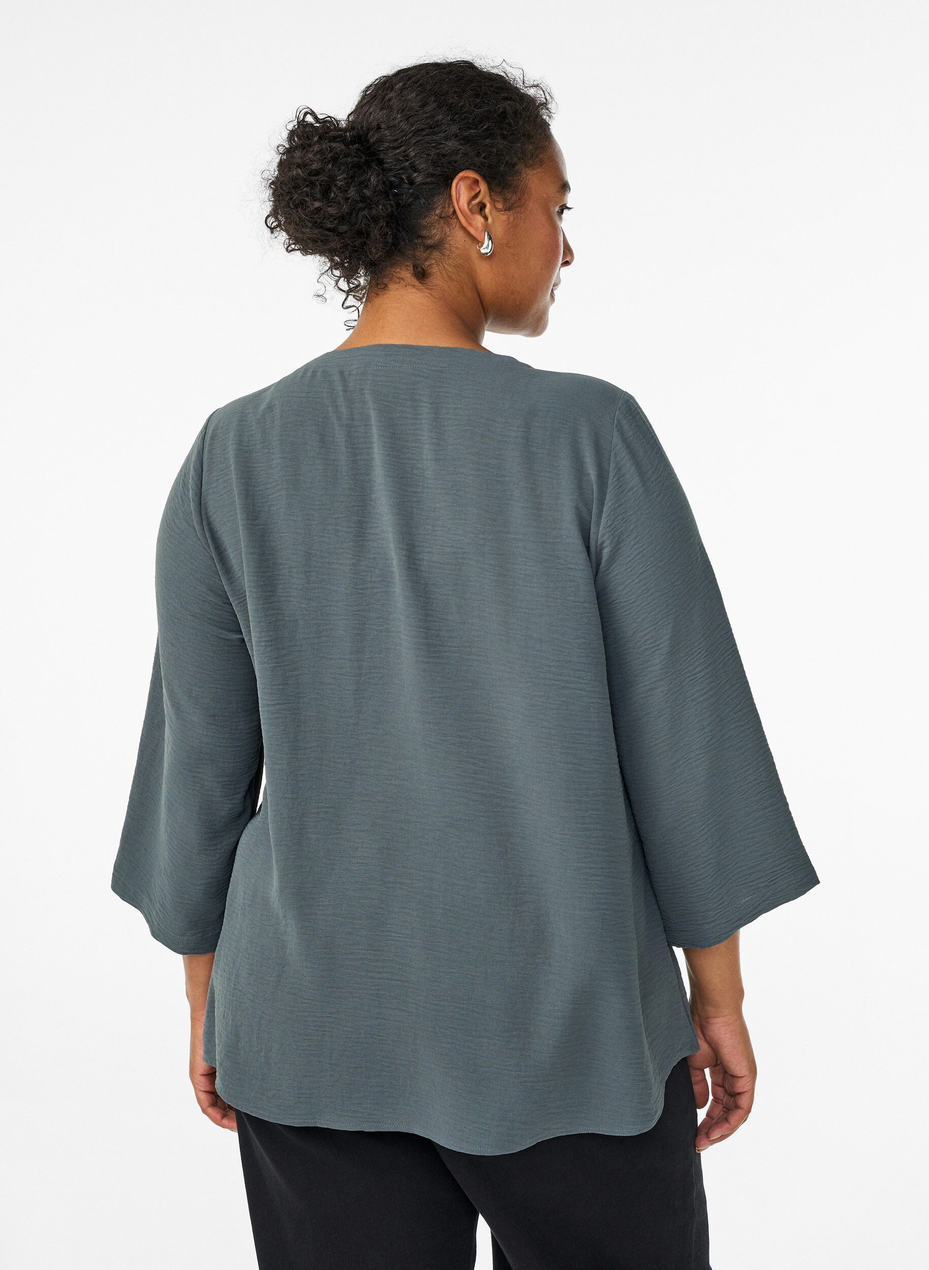 Zizzifashion Blouse with 3/4 sleeves, Green, Model image number 2