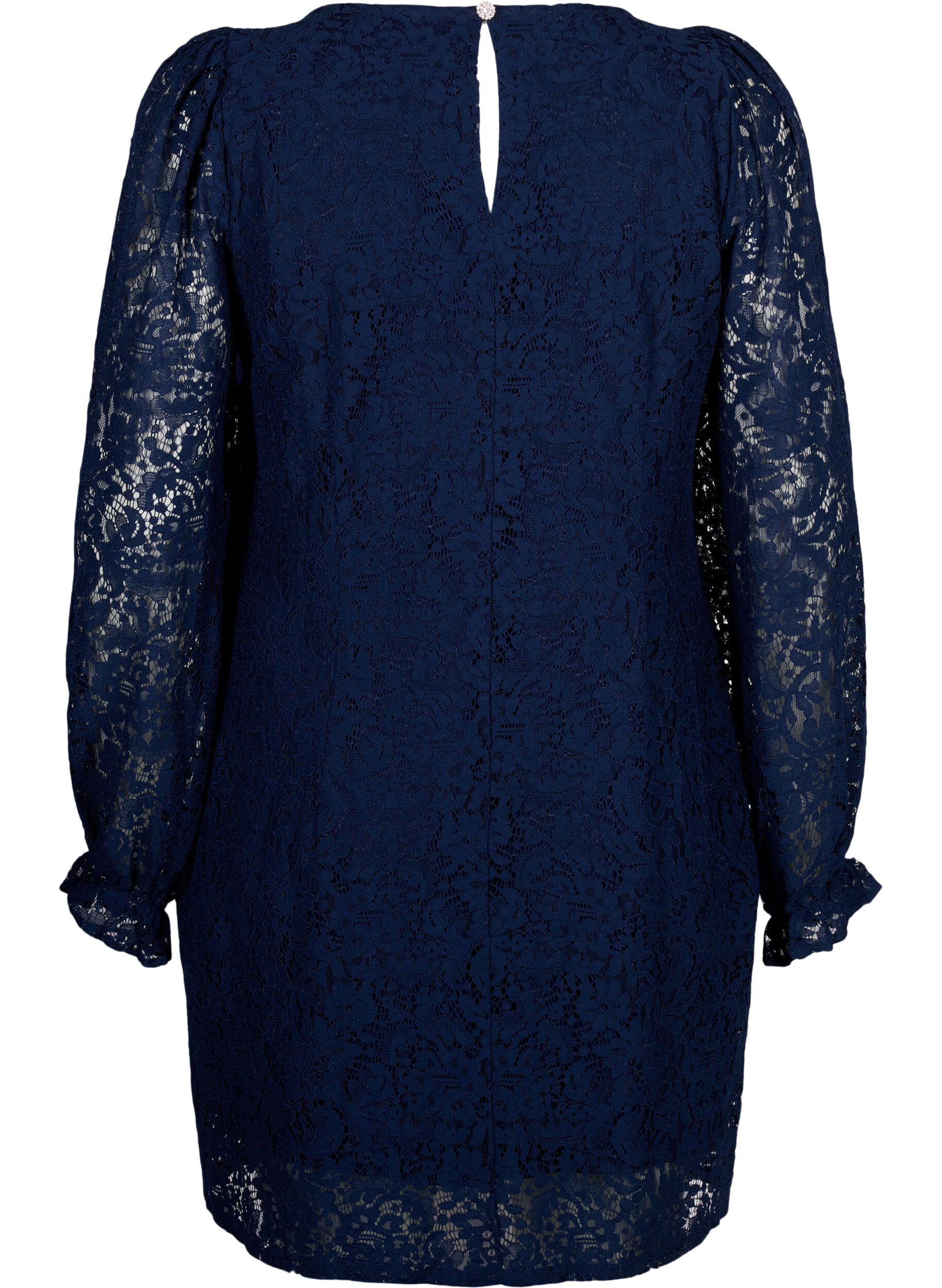 Zizzifashion Lace dress with long sleeves, Navy Blazer, Packshot image number 1