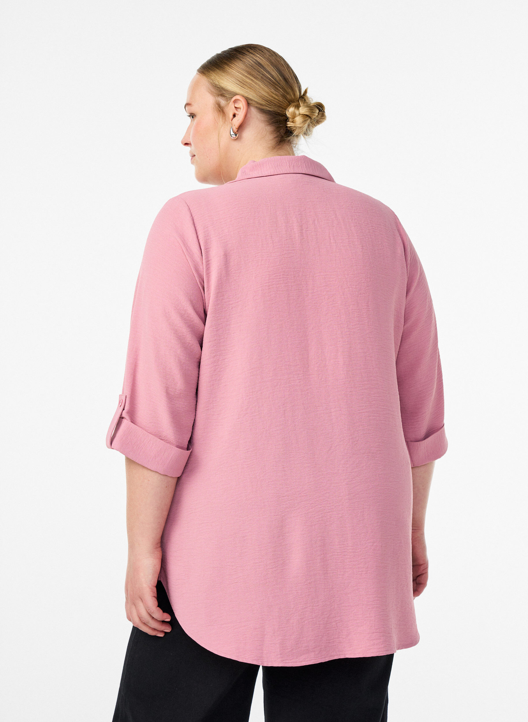Zizzifashion FLASH - Shirt with chest pockets and 3/4 sleeves, Rose, Model image number 2