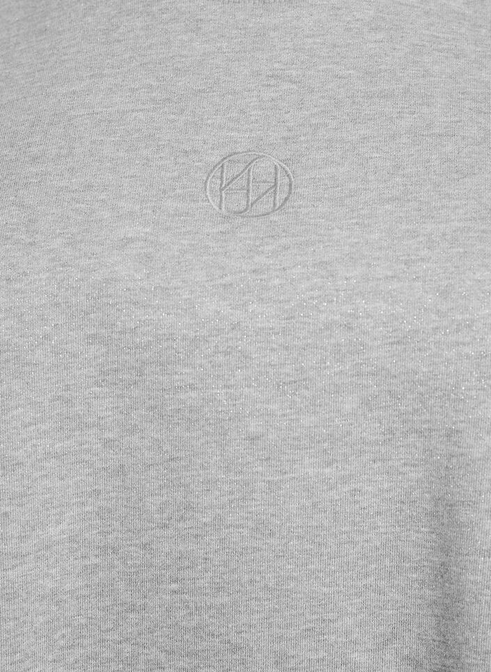 Sweatshirt with slits and glitter thread, Grey, Packshot image number 2