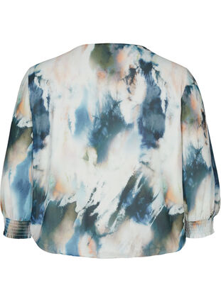 Printed smock blouse, Watercolor AOP, Packshot image number 1