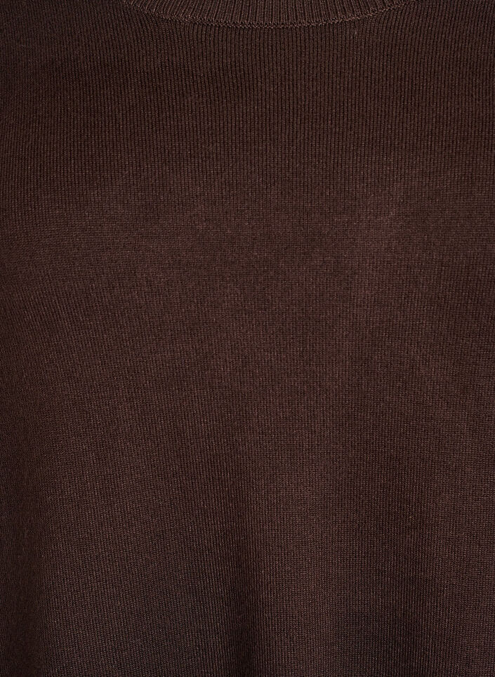 Knitted blouse with side buttons, Brown, Packshot image number 2