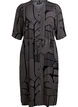 FLASH - Midi dress with print and tie belt, Black, Packshot image number 0