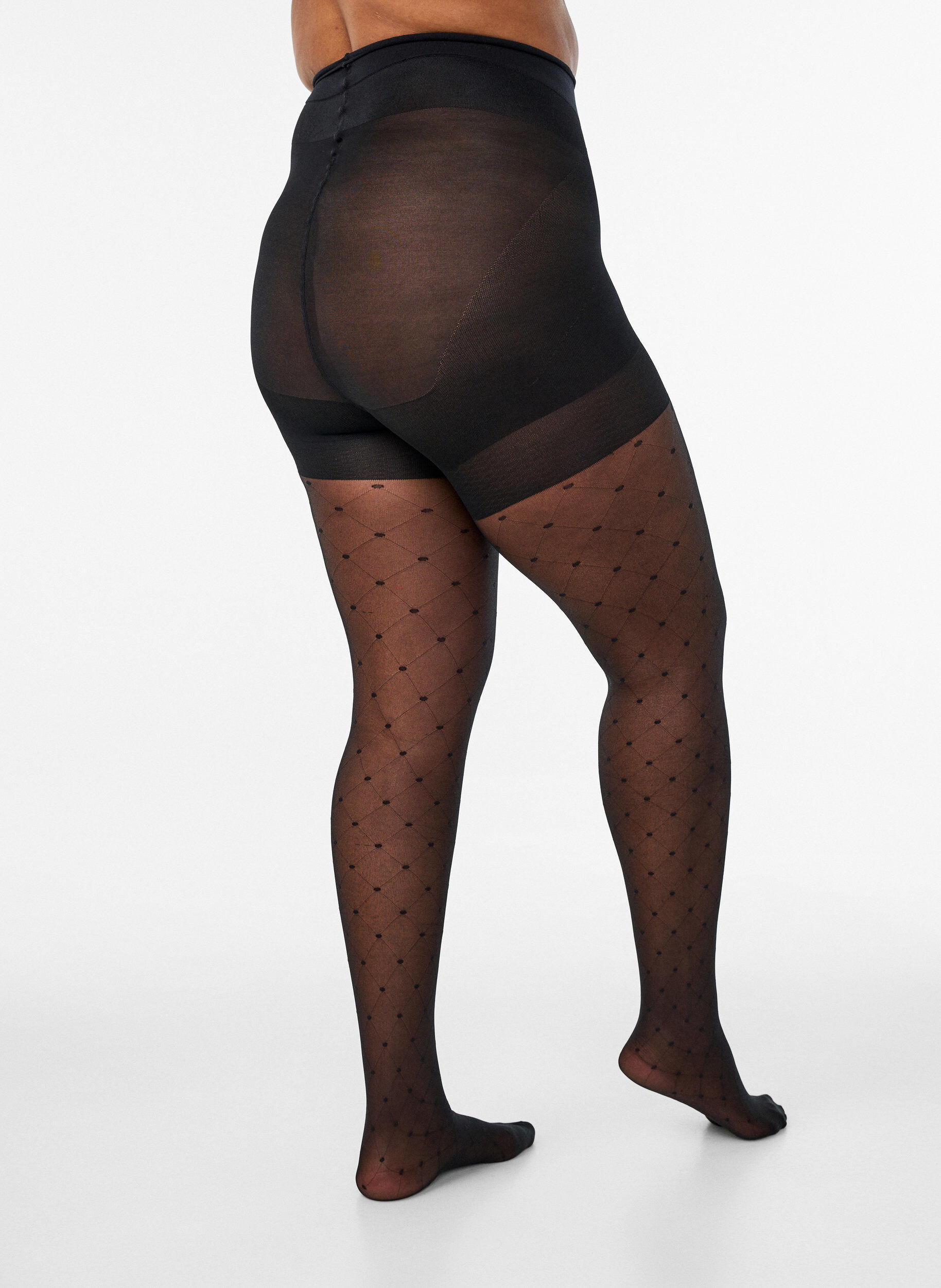 ZizzifashionPush-up 25 denier tights with polka dot pattern, Black, Model image number 1