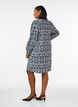 Patterned viscose dress with long sleeves, Blue, Model image number 2