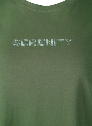 Organic cotton t-shirt with text, Thyme SERENITY, Packshot image number 2